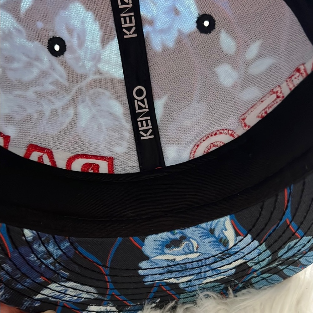 Kenzo Jungle Print Cap in Black and Blue - Picture 7 of 8